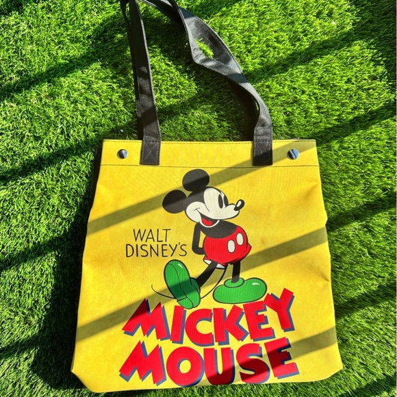 NWOT Walt Disney Mickey Mouse Tote Bag in Yellow and Black - Picture 3 of 8
